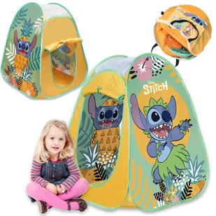 DISNEY Lilo i Stitch Namiot SAMOROZKŁADAJĄCY dla dzieci, do ogrodu i domu, PLAŻOWY, pokrowiec z rączką 75x75x90 cm - Namioty i tipi dla dzieci - miniaturka - grafika 1