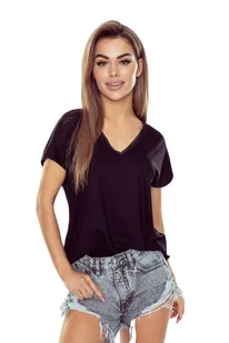 Bluzka damska z krótkim rękawem 2w1 Miriam czarna 3XL - Bluzki damskie - miniaturka - grafika 1