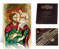 Ikony i obrazy sakralne - Ikona religijna Święty Krzysztof z Dzieciątkiem Jezus - miniaturka - grafika 1