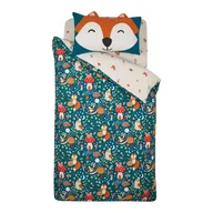 Pościel dla dzieci - Zielono-beżowa pościel dziecięca jednoosobowa 135x200 cm Fox and Woodland Friends – Catherine Lansfield - miniaturka - grafika 1