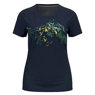 Koszulki i topy damskie - ODLO Damska koszulka z nadrukiem F-Dry, ciemny szafirowy Graphic Ss22, mała - grafika 1