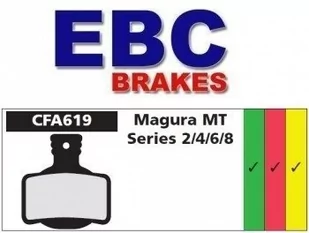 Magura EBC MT 2/4/6/8 MTB okładziny hamulcowe do rowerów górskich, szary FA619 - Hamulce rowerowe - miniaturka - grafika 1