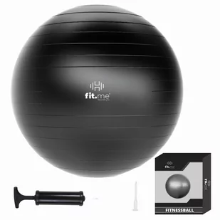 Fit.me Piłka 60cm gimnastyczna rehabilitacyjna fitness z pompką czarna - Piłki do ćwiczeń - miniaturka - grafika 1