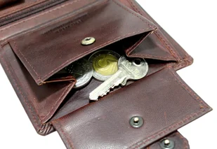 Portfel Męski Skórzany ANDREAS Skóra Licowa Mały Pionowy Z Zapięciem CZARNY RFID HK 5131B ML 9,5 x 11,5 x 2,5 [cm] - Portfele - miniaturka - grafika 8