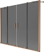 Parawany nawannowe - Mexen Velar Duo parawan nawannowy 2-skrzydłowy rozsuwany 170 x 150 cm, grafit, miedź szczotkowana - 896-170-000-42-65 - miniaturka - grafika 1