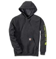 Bluzy męskie - Bluza Carhartt Midweight Signature Sleeve Logo Hooded Sweatshirt CARBON HEATHER - miniaturka - grafika 1