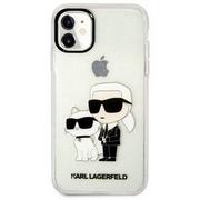 Etui i futerały do telefonów - Karl Lagerfeld KLHCN61HNKCTGT iPhone 11 6,1" transparent hardcase Gliter Karl&Choupette - miniaturka - grafika 1