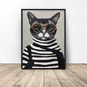 Obrazy i zdjęcia - Plakat do salonu Kot w okularach - miniaturka - grafika 1