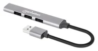 Huby USB - Manhattan 168427 huby i koncentratory USB 3.2 Gen 1 (3.1 Gen 1) Type-A 5000 Mbit/s Szary - miniaturka - grafika 1