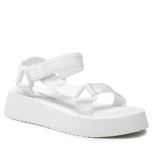 Calvin Klein Sandały JEANS - Prefresato Sandal 1 YW0YW00557 Bright White YAF - Sandały damskie - miniaturka - grafika 1