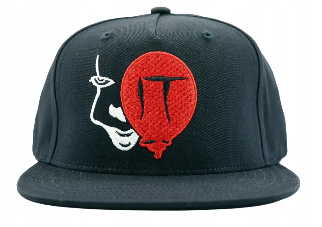 Czapka prostym daszkiem męska IT TO Pennywise 55-60cm Czarna Haft Snapback