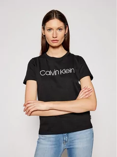 Koszulki i topy damskie - Calvin Klein T-Shirt Core Logo K20K202018 Czarny Regular Fit - grafika 1