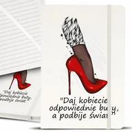 Notesy i bloczki - Notes Notatnik Bujo A5 Biały PODBIJ ŚWIAT Wzory - miniaturka - grafika 1