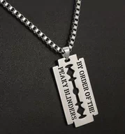 Wisiorki - Naszyjnik wisiorek peaky blinders żyletka srebrny prezent - miniaturka - grafika 1