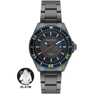 Zegarki męskie - Pacific Poseidon SMPB-2001-08 szary męski zegarek na bransolecie wodoodporny 200M - miniaturka - grafika 1