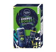 Zestawy kosmetyków męskich - NIVEA MEN Energy Boost świąteczny zestaw kosmetyków dla mężczyzn żel pod prysznic + antyperspirant w sprayu - miniaturka - grafika 1
