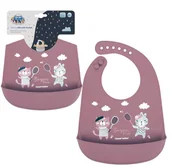 Śliniaki i fartuszki - CANPOL ŚLINIAK Z KIESZENIĄ BONJOUR PARIS SILIKON - miniaturka - grafika 1