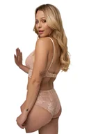 Majtki damskie - Figi damskie z tiulowym akcentem i koronkowym tyłem 213 beżowe XXL - miniaturka - grafika 1