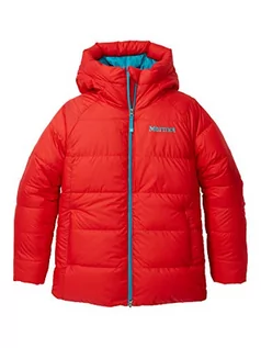 Płaszcze damskie - Marmot Damska kurtka puchowa Mt. Tyndall, ciepła kurtka puchowa, izolowany płaszcz zimowy z kapturem, wiatroszczelna parka, kurtka pikowana, lekka kompaktowa kurtka wyprawowa czerwony Victory Red XS - grafika 1