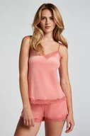 Bielizna nocna - Hunkemöller Szorty z aksamitnej koronki Różowy - miniaturka - grafika 1