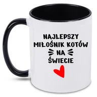 Kubki - Kubek czarny prezent dla miłośnika kotów, miłośnik kotów, koty, kot + imię, 2 - miniaturka - grafika 1