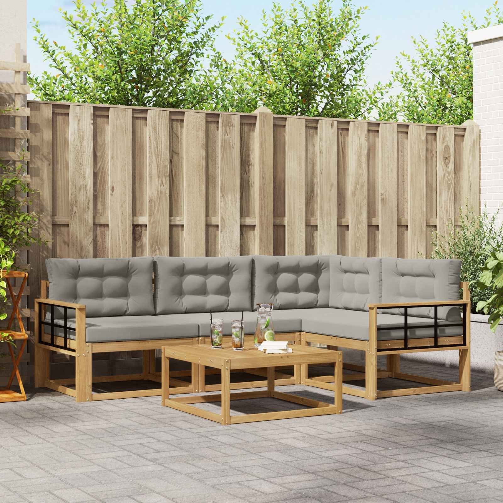 vidaXL Zestaw sof na zewnątrz 5 pcs Biały i jasnoszary 79 x 79 x 37 cm