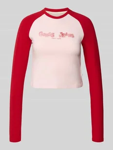 Bluzka krótka z długim, raglanowym rękawem - Bluzki damskie - miniaturka - grafika 1