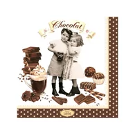 Folia, papier śniadaniowy, serwetki - Nuova R2S R2S Serwetki deserowe 20 szt R2S Chocolate Vintage 414 CHOV - miniaturka - grafika 1