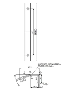Cersanit City Uchwyt do szafki 20 cm srebrny mat S584-034 - odbiór osobisty: Kraków, Świebodzin - Akcesoria łazienkowe - miniaturka - grafika 1