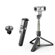 Selfie stick - Coosilo Wysuwany Selfie Stick Statywniebezprzewodnikowy pilot do telefonu komórkowego czarny - miniaturka - grafika 1