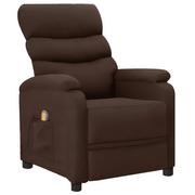 Fotele - vidaXL Rozkładany fotel masujący, brązowy, sztuczna skóra - miniaturka - grafika 1