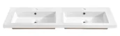 Umywalki - Elior Podwójna biała umywalka ceramiczna 120 cm B3-Z06 - miniaturka - grafika 1