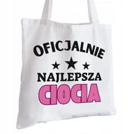 Torby i wózki na zakupy - Torba Bawełniana biała dla Cioci Na Prezent ekologiczna Trwały Nadruk - miniaturka - grafika 1