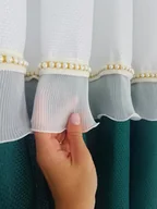 Firany - Firana gotowa- zestaw z zasłonami zielony, firany gotowe na taśmie - miniaturka - grafika 1