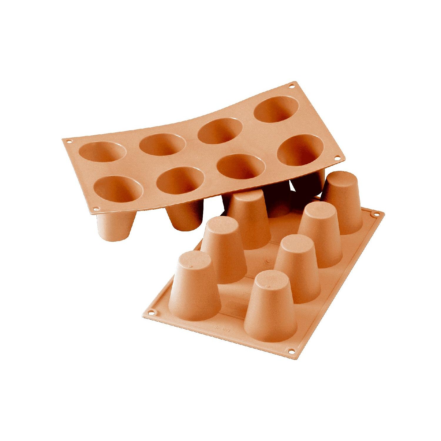 Silikonowa forma do muffinek Silikomart Baba 8er Ø5,5cm H 6cm, terakota