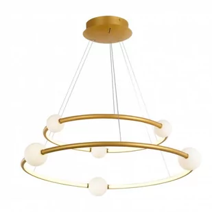 Italux Lampa wisząca Lozanna antyczny brązowy stal aluminium szkło PND-20112035-2A-GD - Lampy sufitowe - miniaturka - grafika 1
