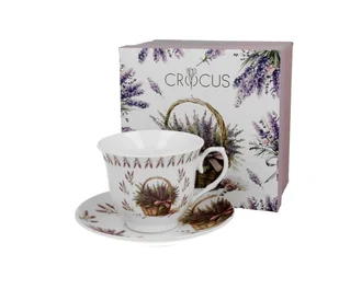 Zestaw filiżanka do kawy kosze kwiatów lawenda duo - Filiżanki - miniaturka - grafika 1