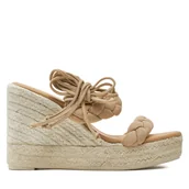 Espadryle damskie - Espadryle Manebi Hamptons Two Braided Bands Wedge Espadrilles M 1.1 WE Beżowy - miniaturka - grafika 1