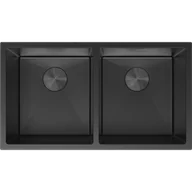 Zlewozmywaki - Mexen Binox zlewozmywak stalowy 2-komorowy 800 x 450 mm, czarny - 6421802000-70 - miniaturka - grafika 1