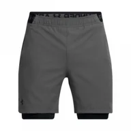 Spodnie sportowe męskie - Męskie spodenki treningowe Under Armour UA Vanish Woven 2in1 Shorts - szare - UNDER ARMOUR - miniaturka - grafika 1
