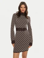 Sukienki - Guess Sukienka dzianinowa Lise W4BK43 Z37K0 Brązowy Regular Fit - miniaturka - grafika 1