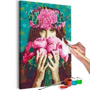 Malowanie po numerach - Obraz do samodzielnego malowania - Zielonooka kobieta (rozmiar 40x60) - miniaturka - grafika 1