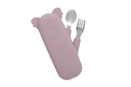 Sztućce dla dzieci - The Cotton Cloud Sztućce W Silikonowym Pokrowcu, Koala/Dusty Pink - miniaturka - grafika 1