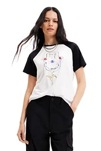 Desigual Damska koszulka z krótkim rękawem, biały, L - Koszulki i topy damskie - miniaturka - grafika 1