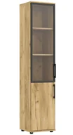 Witryny - Wąski regał biurowy z witryną dąb craft N7-T47 - miniaturka - grafika 1