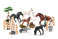 Figurki dla dzieci - Zestaw 25 Koni Faunica (Białe i Czarne) - miniaturka - grafika 1