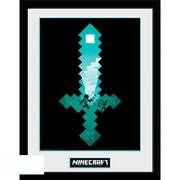 Plakaty - Plakat w ramce MINECRAFT - "Diamond Sword" (30x40 cm) - miniaturka - grafika 1