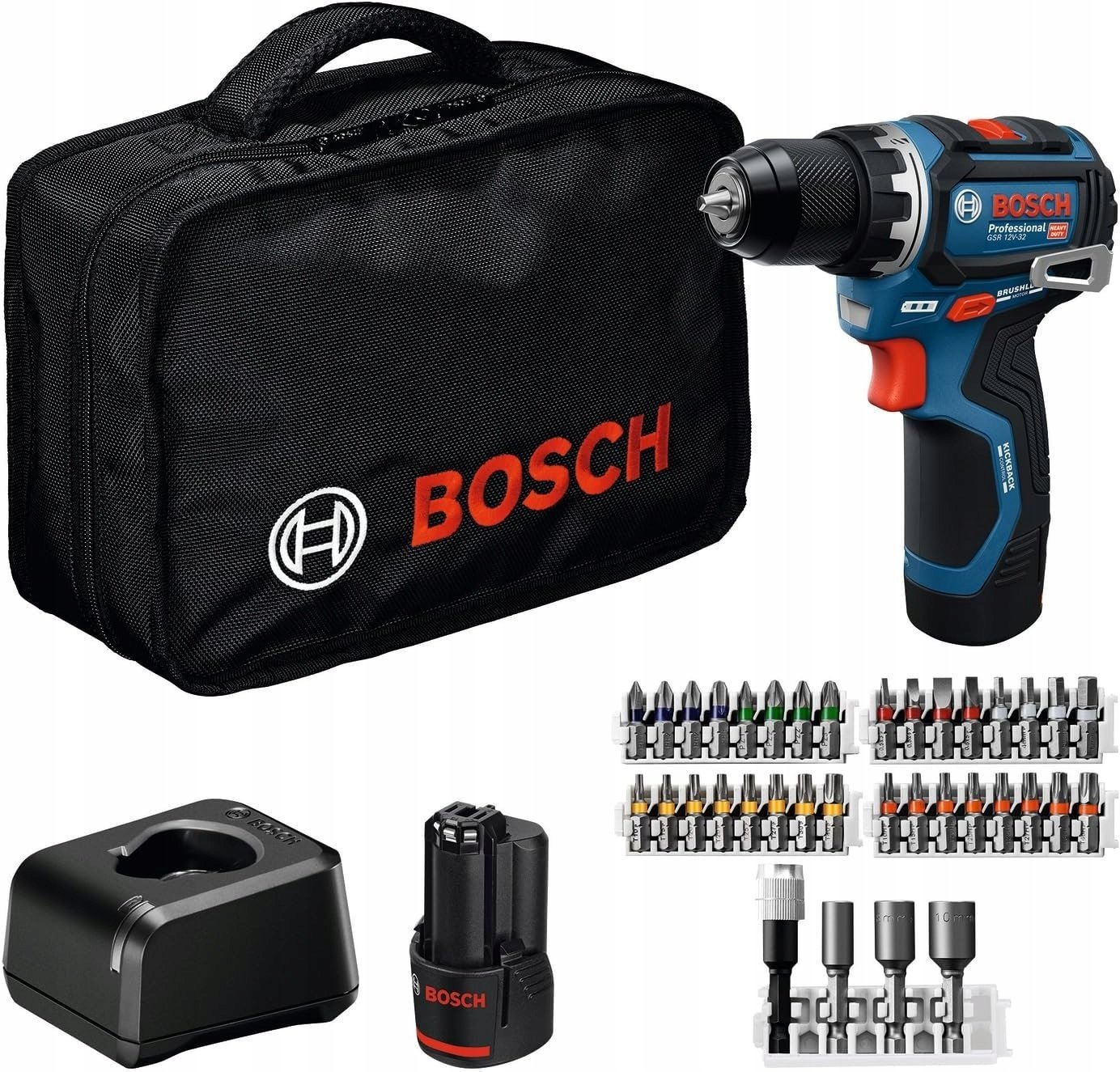 Bosch Wiertarko-wkrętarka GSR 12V-32 12 V 1 x akumulator 2 Ah