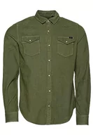 Bluzy męskie - Superdry Vintage Cord Western Shirt Bluza męska, Olive Khaki, L - miniaturka - grafika 1