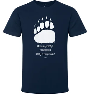 Męski t-shirt z krótkim rękawem, z łapą niedźwiedzia, granatowy - Koszulki męskie - miniaturka - grafika 1